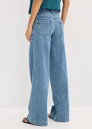 Jean large taille mi-haute, longueur sol, peu extensible, bonprix