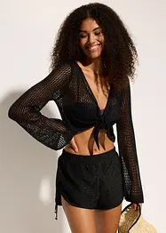 Gilet de plage court, aspect crochet, bonprix