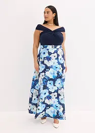 Robe à col Bardot, drapée et ceinturée, bonprix