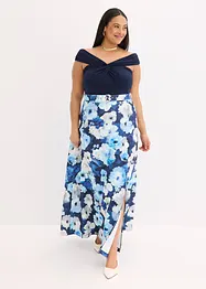 Robe à col Bardot, drapée et ceinturée, bonprix