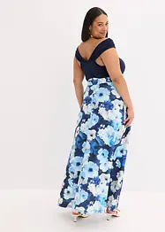Robe à col Bardot, drapée et ceinturée, bonprix