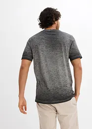 T-shirt col tunisien en 100% coton, aspect délavé, bonprix