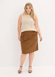 Jupe midi en popeline de coton, bonprix