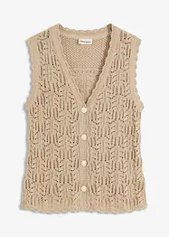Gilet sans manches en maille ajourée, bonprix