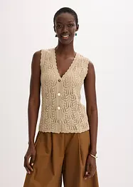 Gilet sans manches en maille ajourée, bonprix