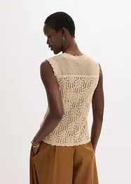 Gilet sans manches en maille ajourée, bonprix