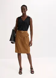 Jupe midi en popeline de coton, bonprix