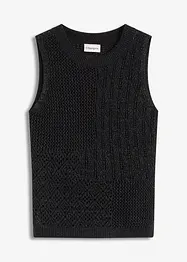 Top en maille ajourée avec fibres métallisées, bonprix