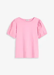 T-shirt en jersey avec manches bouffantes en popeline de coton, bonprix