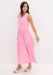 Robe midi en jersey texturé avec découpe dos, bonprix