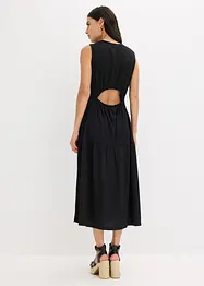 Robe midi en jersey texturé avec découpe dos, bonprix