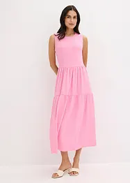 Robe midi en jersey texturé avec découpe dos, bonprix