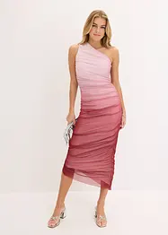 Robe col asymétrique en mesh, doublée, bonprix