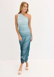 Robe col asymétrique en mesh, doublée, bonprix