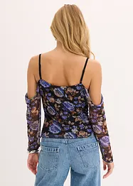 Haut col Bardot en mesh, bonprix