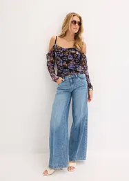 Haut col Bardot en mesh, bonprix
