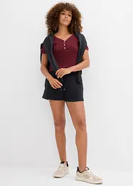 T-shirt col tunisien 100% coton, bonprix