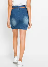 Jupe en jean avec ceinture, bonprix