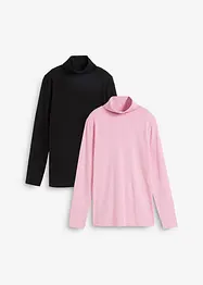 Lot de 2 T-shirts manches longues 100% coton, bonprix