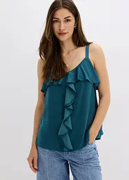 Top à bretelles fines en satin brillant, bonprix