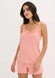 Pyjashort avec empiècement dentelle, bonprix