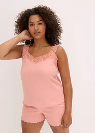 Pyjashort avec empiècement dentelle, bonprix