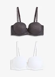 Lot de 2 soutiens-gorge balconnets avec dentelle, bonprix