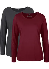 Lot de 2 T-shirts manches longues, bonprix