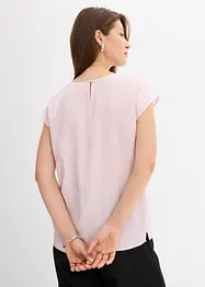 Blouse manches courtes en satin brillant, bonprix