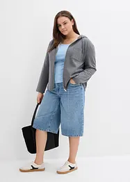 Sweat zippé à capuche en matière néoprène douce, bonprix