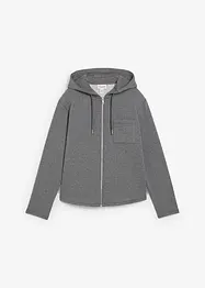 Sweat zippé à capuche en matière néoprène douce, bonprix