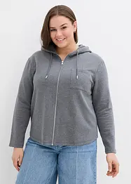 Sweat zippé à capuche en matière néoprène douce, bonprix