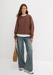 Sweat oversize doux en coton mélangé, bonprix