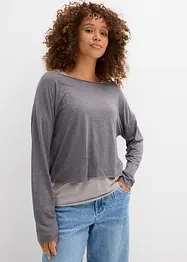 Top et T-shirt manches longues en jersey (ens. 2 pces), bonprix