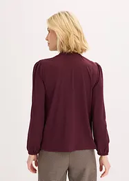 T-shirt manches longues texturé à lavallière amovible, bonprix