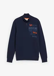 Sweat à col zippé 100% coton, bonprix