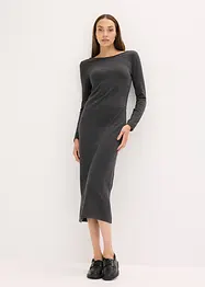 Robe midi froncée sur les côtés contenant du cachemire, bonprix