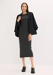 Robe midi froncée sur les côtés contenant du cachemire, bonprix