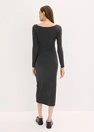 Robe midi froncée sur les côtés contenant du cachemire, bonprix