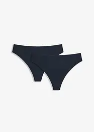 Lot de 2 strings taille haute en matière brillante, bonprix