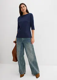 T-shirt col bateau 100% coton, bonprix
