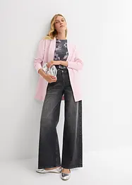Long gilet molletonné en coton mélangé, bonprix