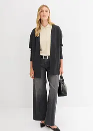 Long gilet molletonné en coton mélangé, bonprix