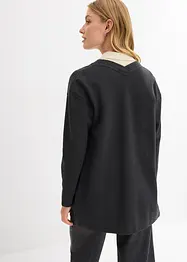 Long gilet molletonné en coton mélangé, bonprix
