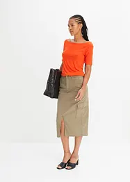 T-shirt encolure Bardot en viscose extensible, bonprix