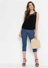 Top en viscose extensible avec dentelle, bonprix