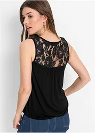 Top en viscose extensible avec dentelle, bonprix