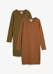 Robes en jersey coton extensible par lot de 2, bonprix
