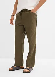 Pantalon taille extensible classique en coton léger, droit, bonprix
