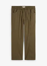 Pantalon taille extensible classique en coton léger, droit, bonprix